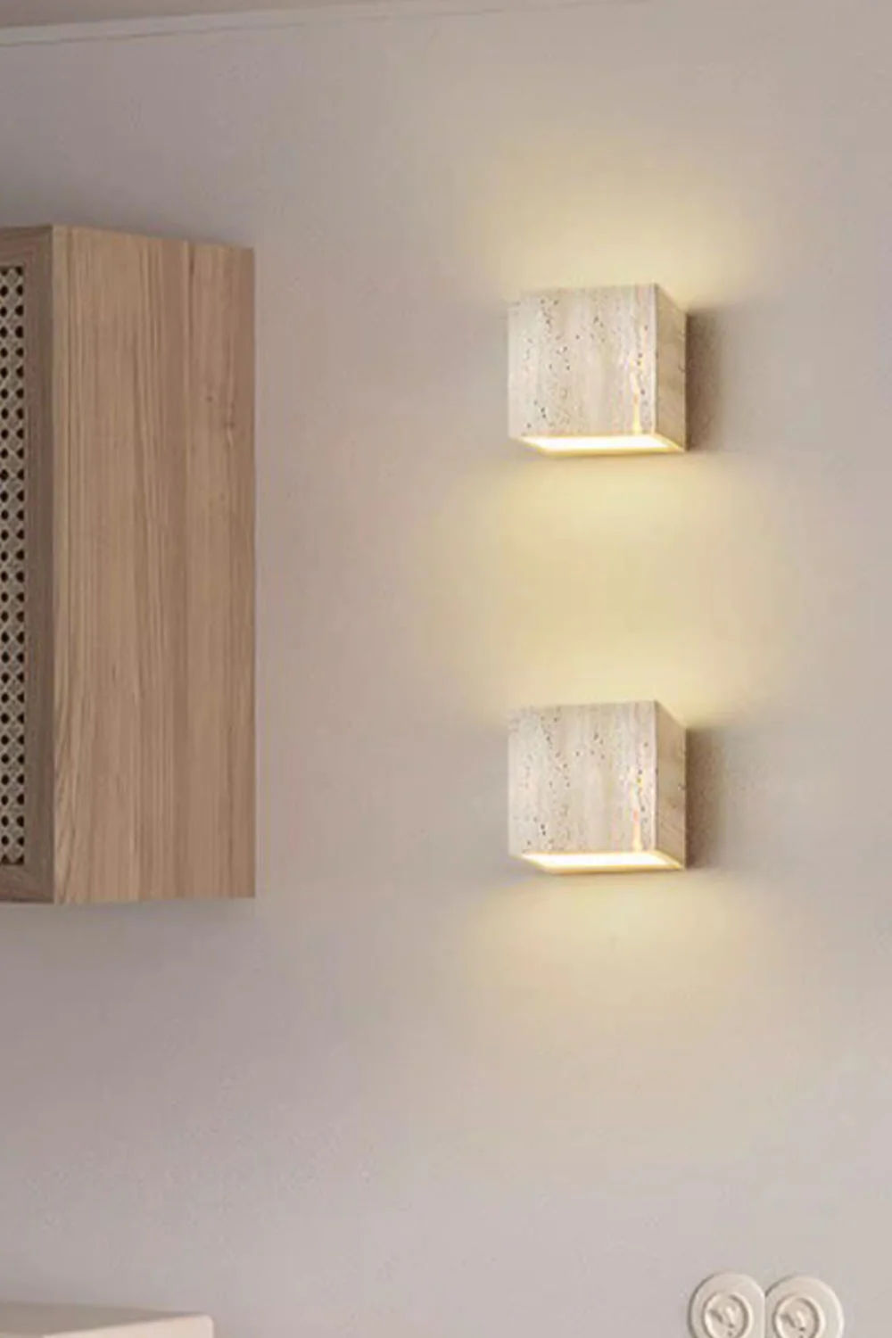 Vintage Yellow Travertine Wall Lamp - Image 11