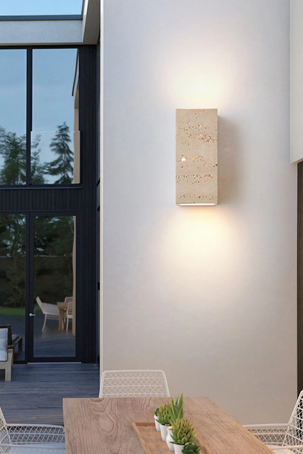 Vintage Yellow Travertine Wall Lamp - Image 13