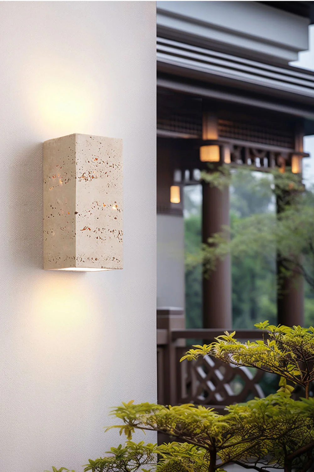 Vintage Yellow Travertine Wall Lamp - Image 5