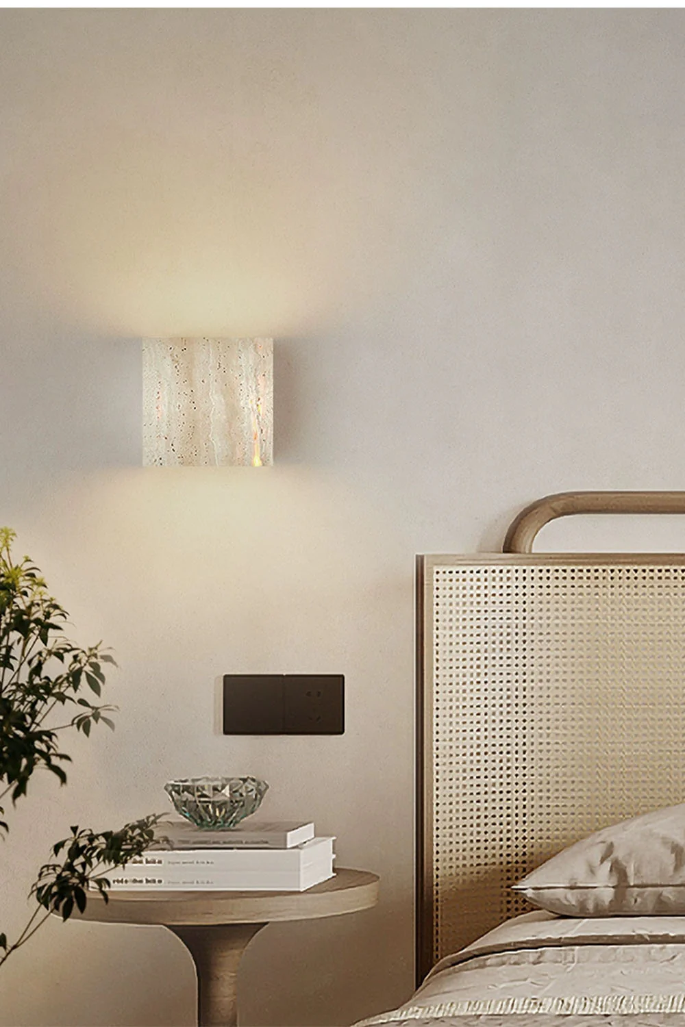 Vintage Yellow Travertine Wall Lamp - Image 6