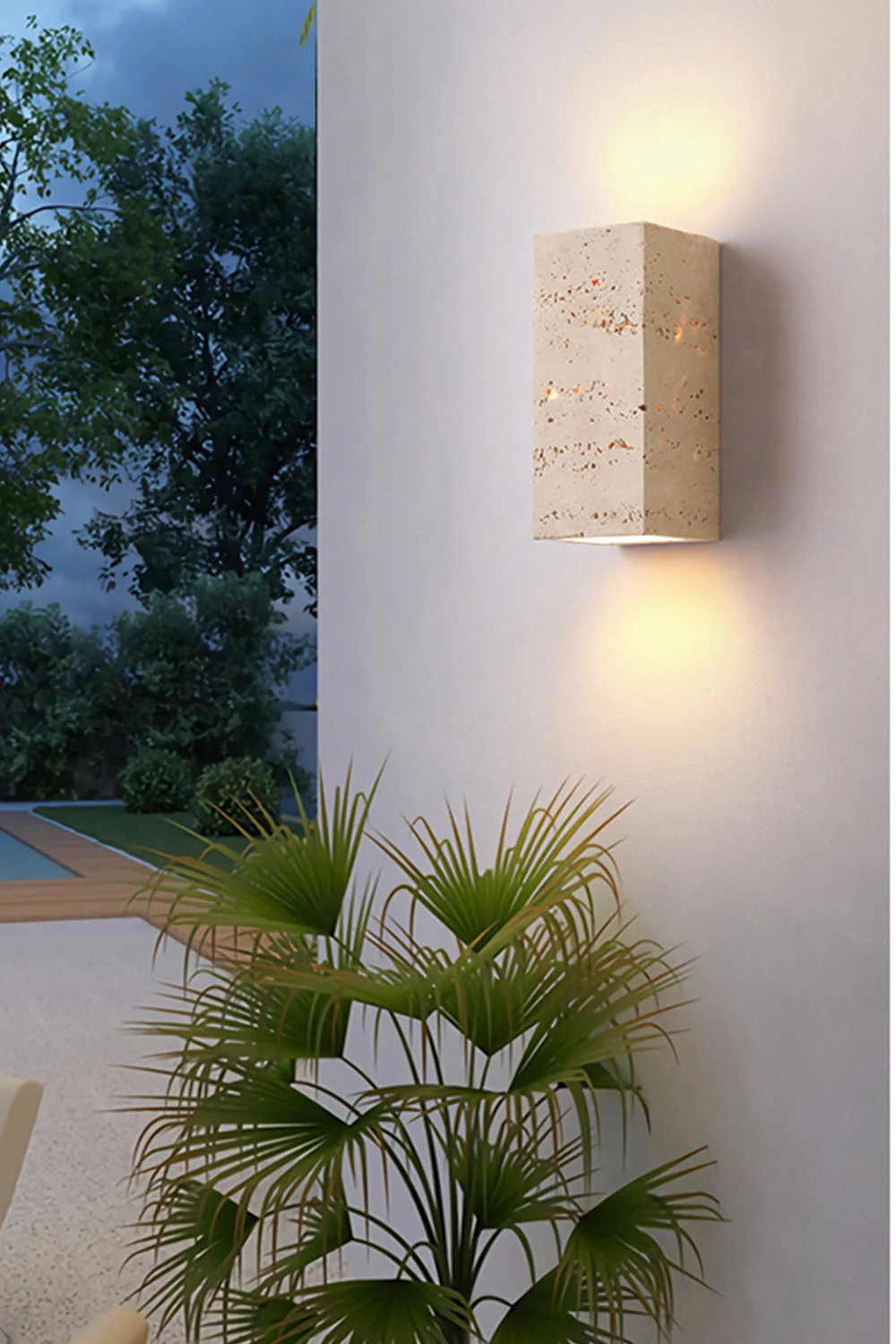 Vintage Yellow Travertine Wall Lamp - Image 8