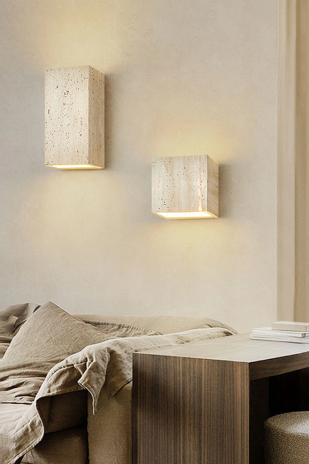 Vintage Yellow Travertine Wall Lamp - Image 9