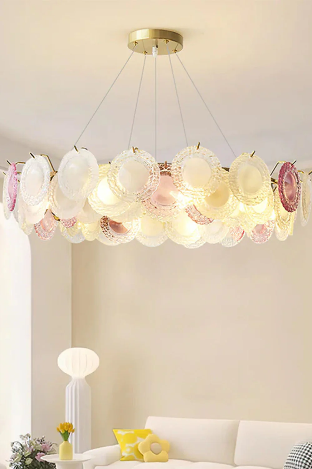 Vistosi-Style Glass Disc Chandelier - Image 5