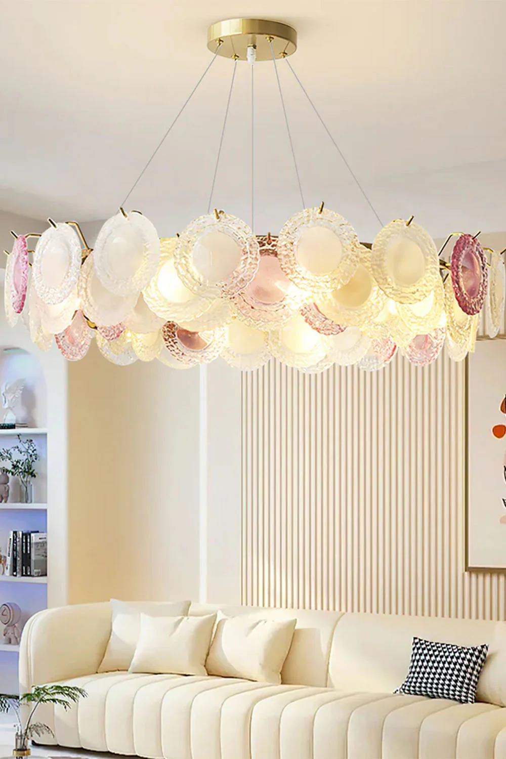 Vistosi-Style Glass Disc Chandelier - Image 6