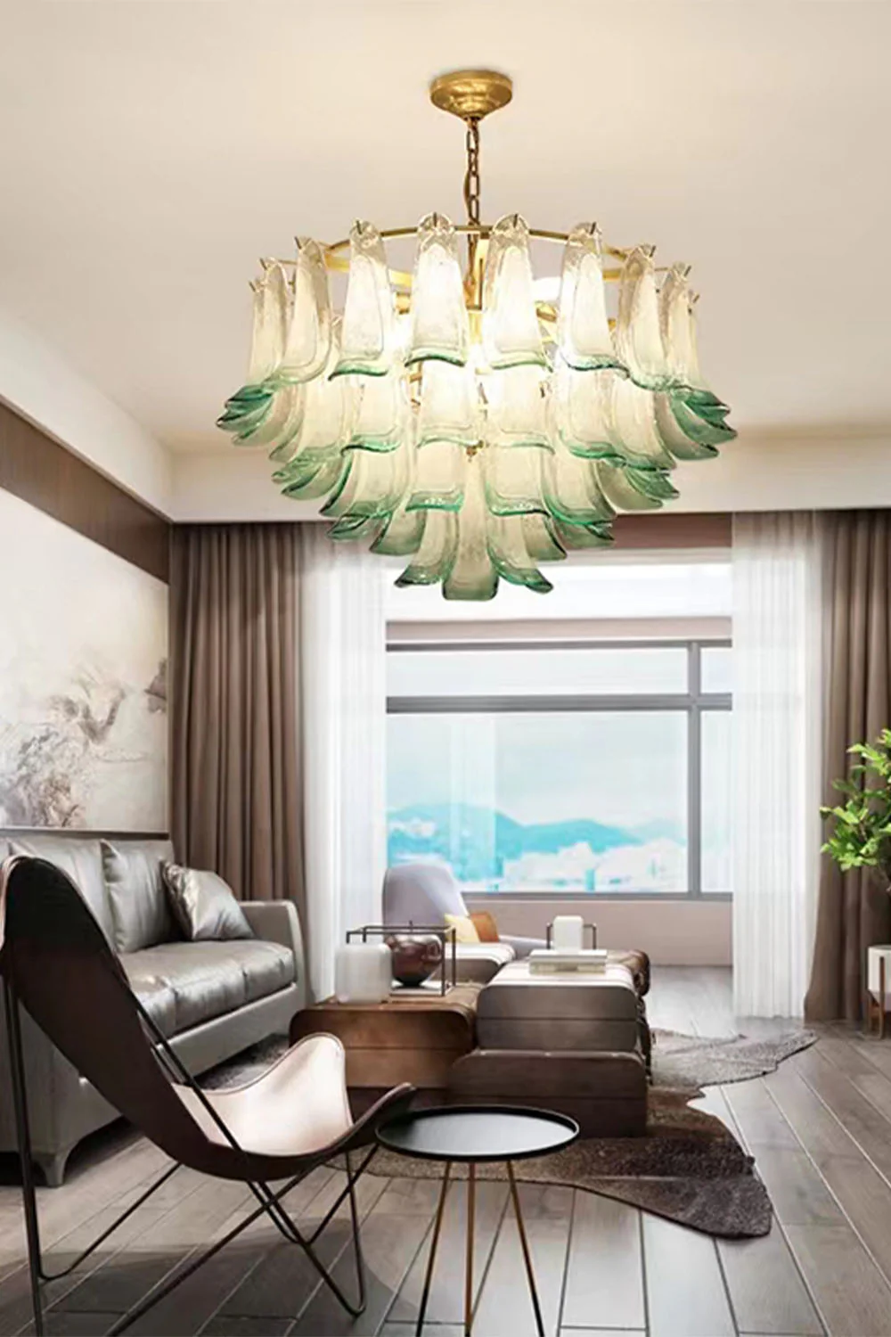 Vistosi-Style Glass Petal Chandelier - Image 4