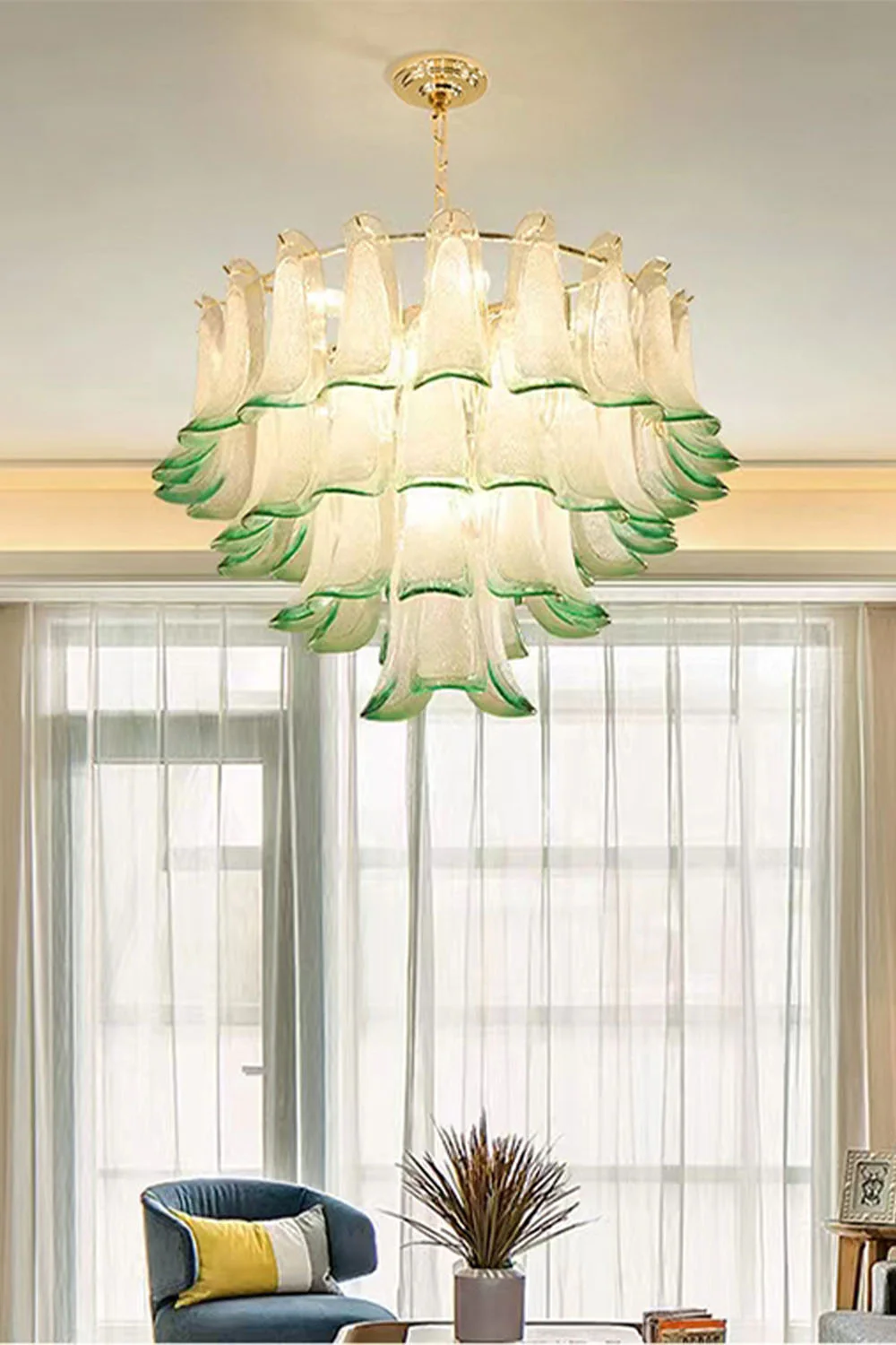 Vistosi-Style Glass Petal Chandelier - Image 6