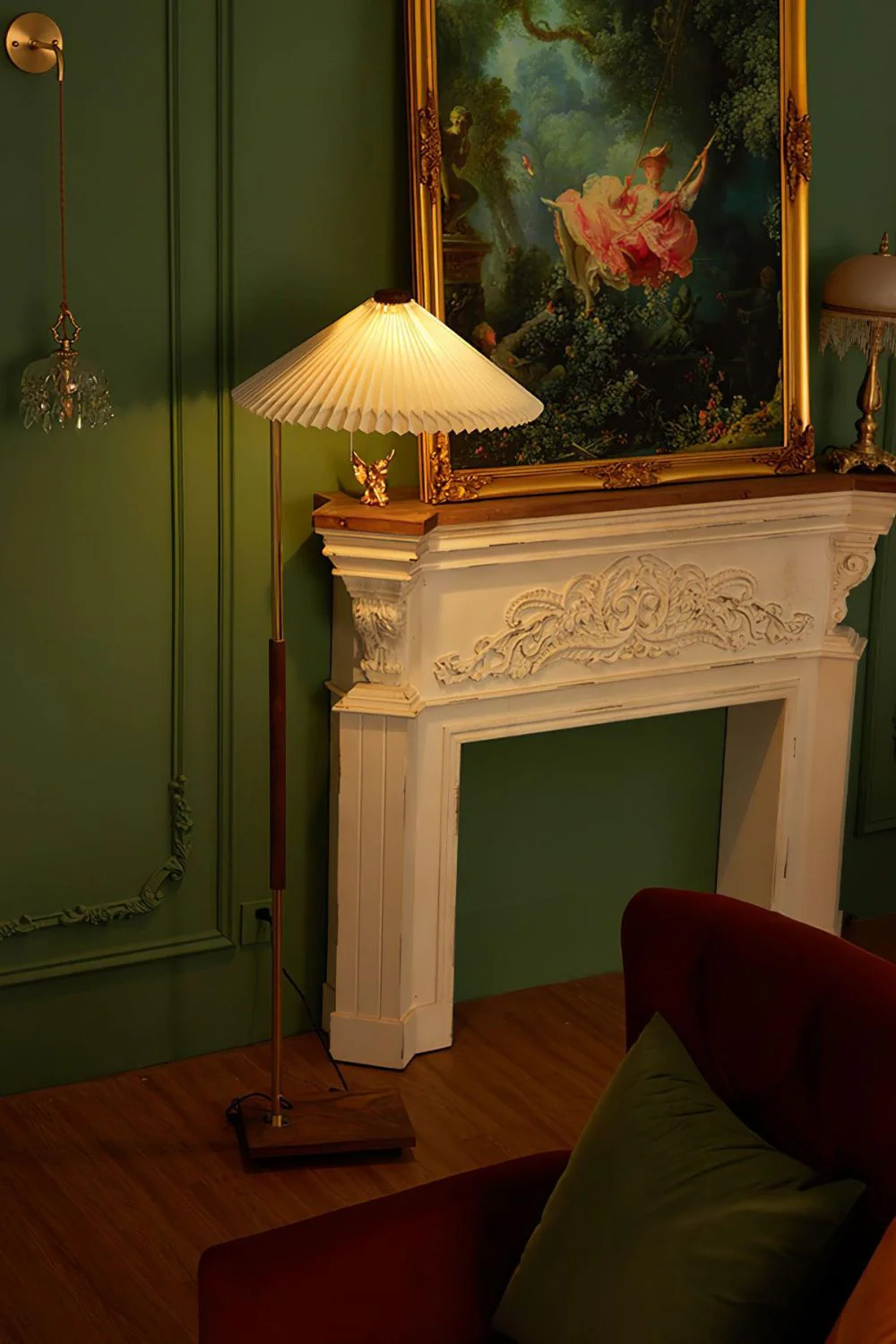 Walnut Brass Floor Lamp - Image 6