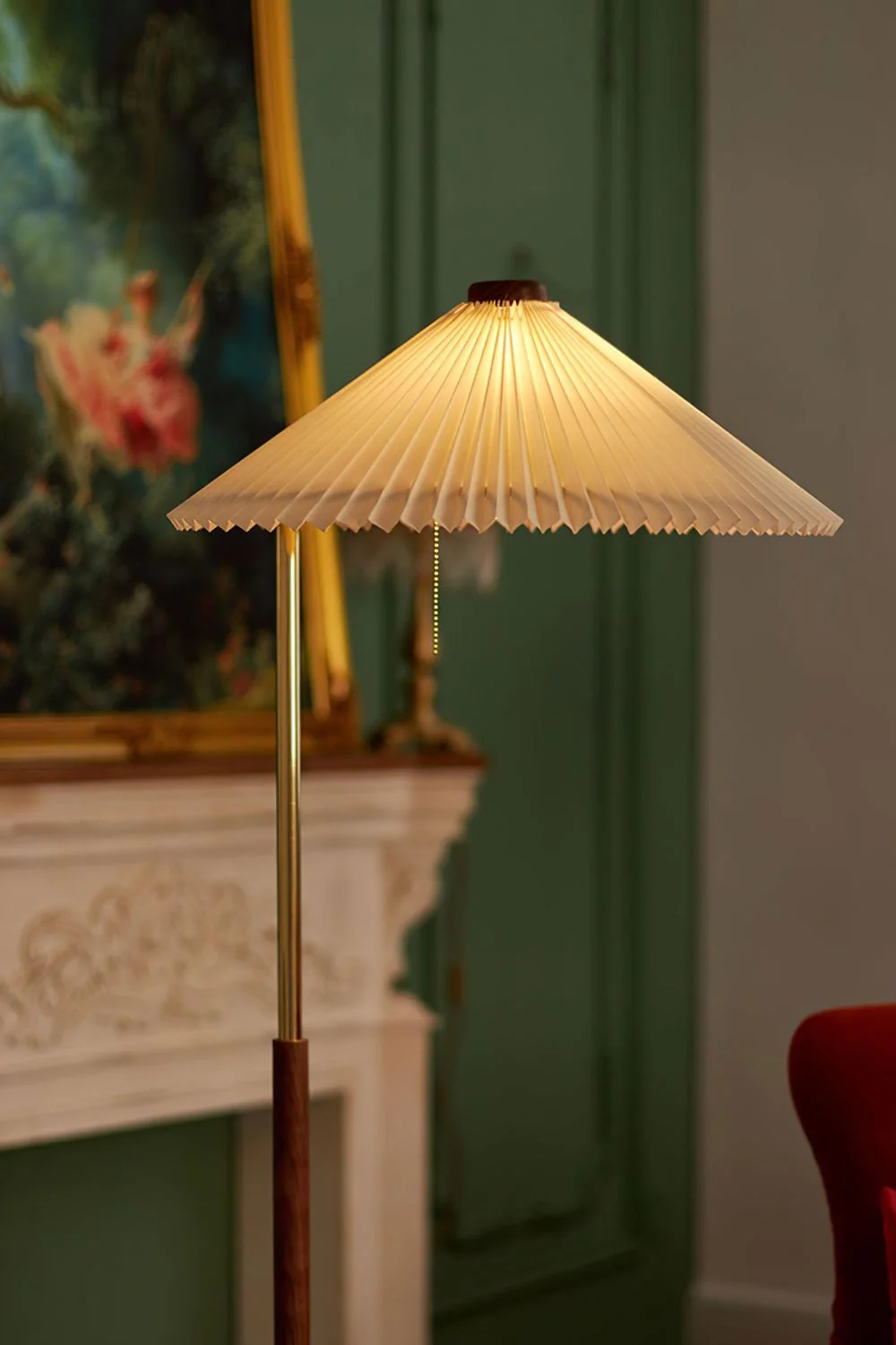 Walnut Brass Floor Lamp - Image 9