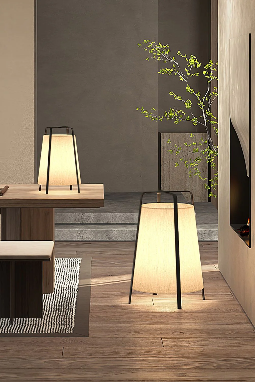 Washi Paper cylinder Table Lamp - Image 37