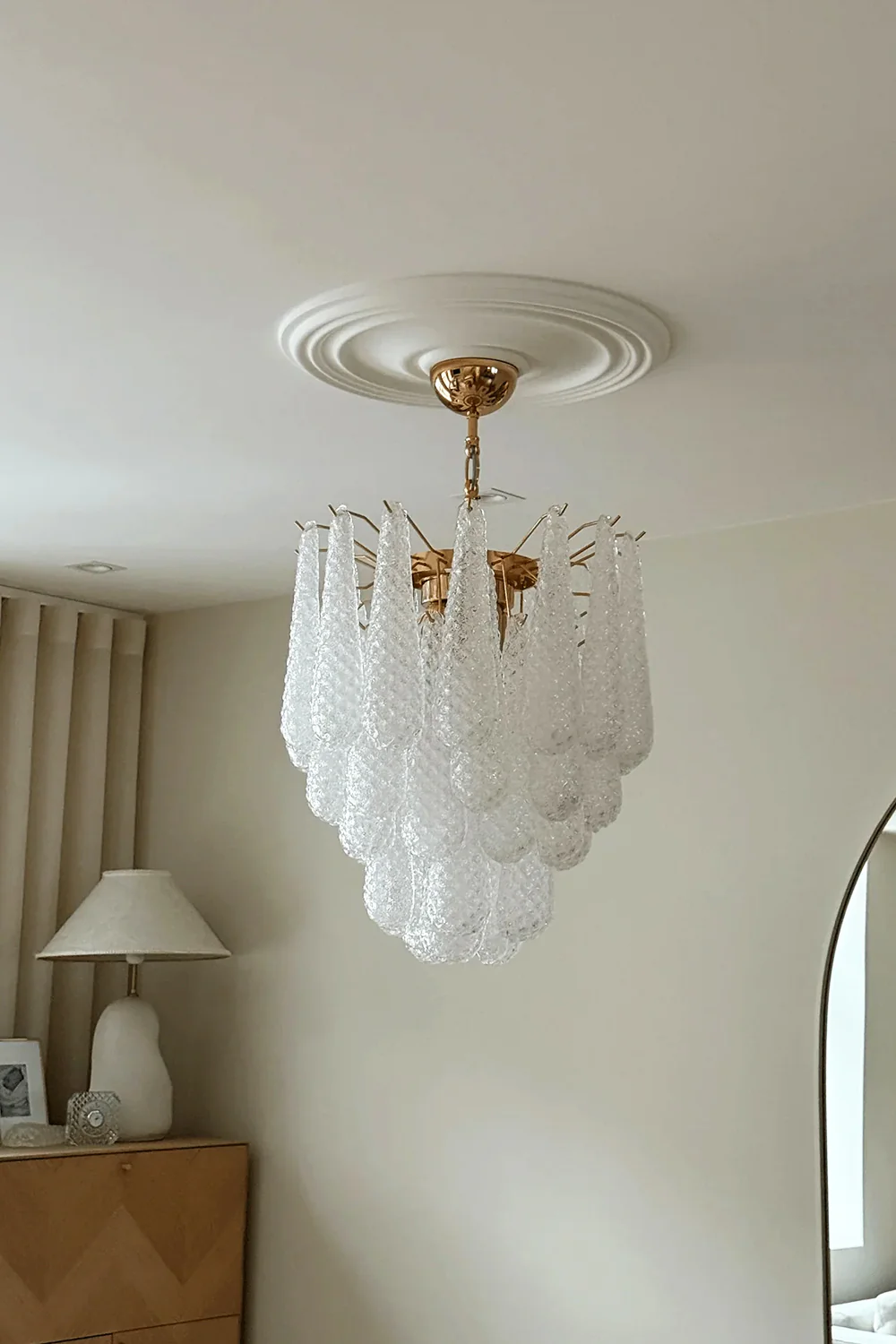 Water Drop Petal Art Glass Chandelier - Image 13