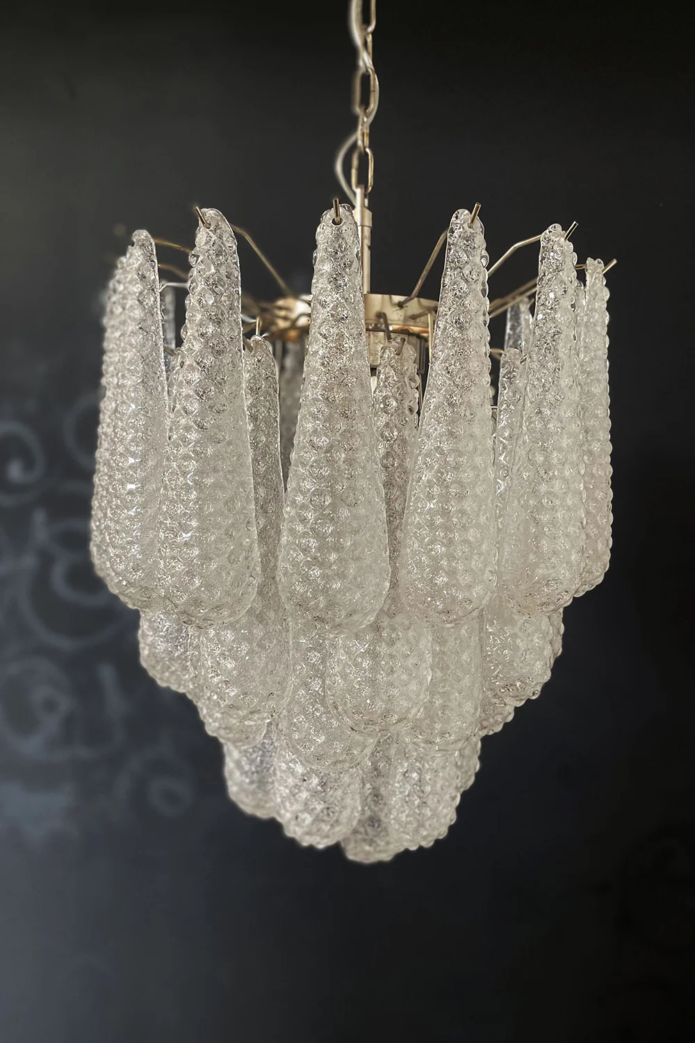 Water Drop Petal Art Glass Chandelier - Image 14