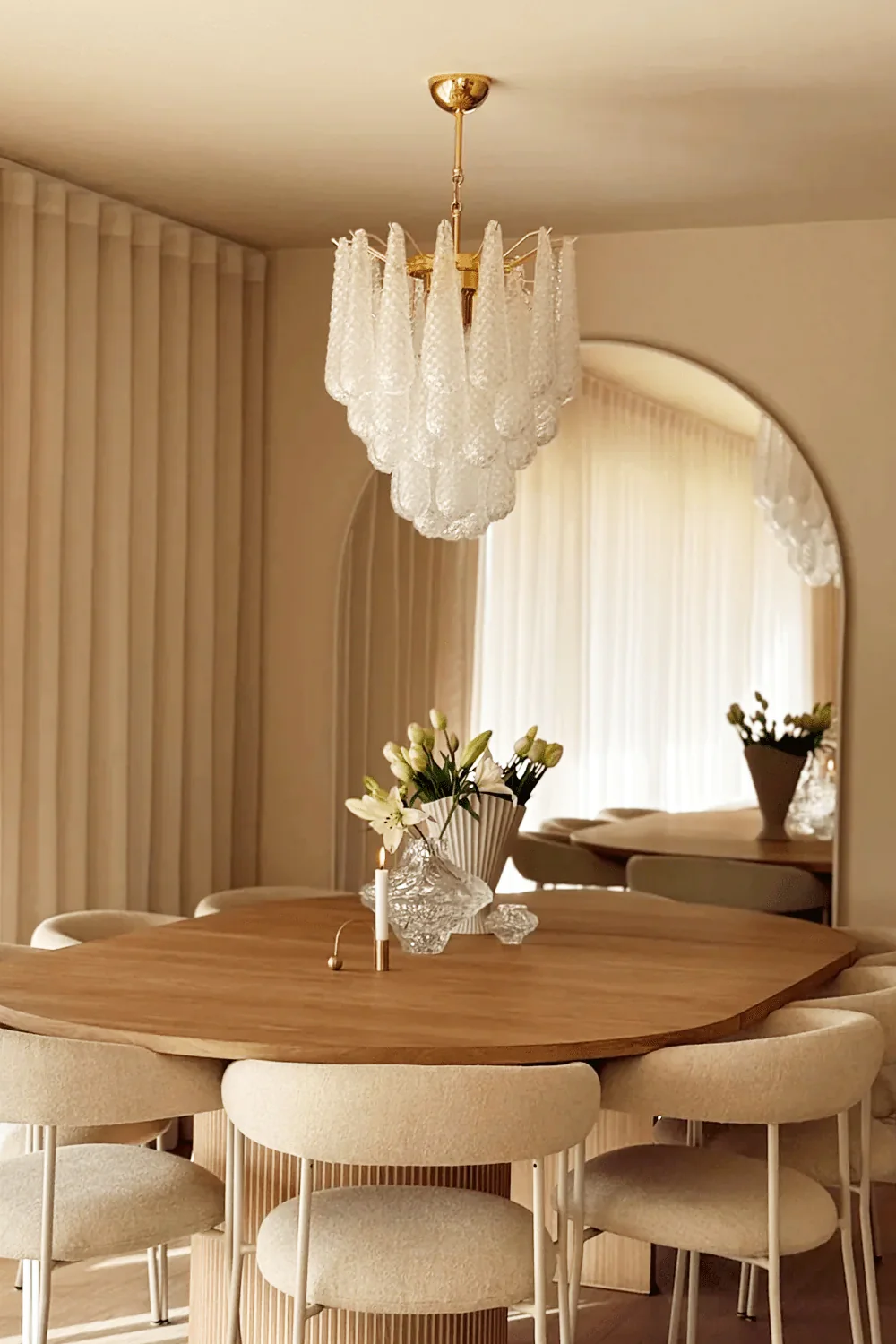 Water Drop Petal Art Glass Chandelier - Image 2