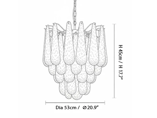 Water Drop Petal Art Glass Chandelier - Image 28