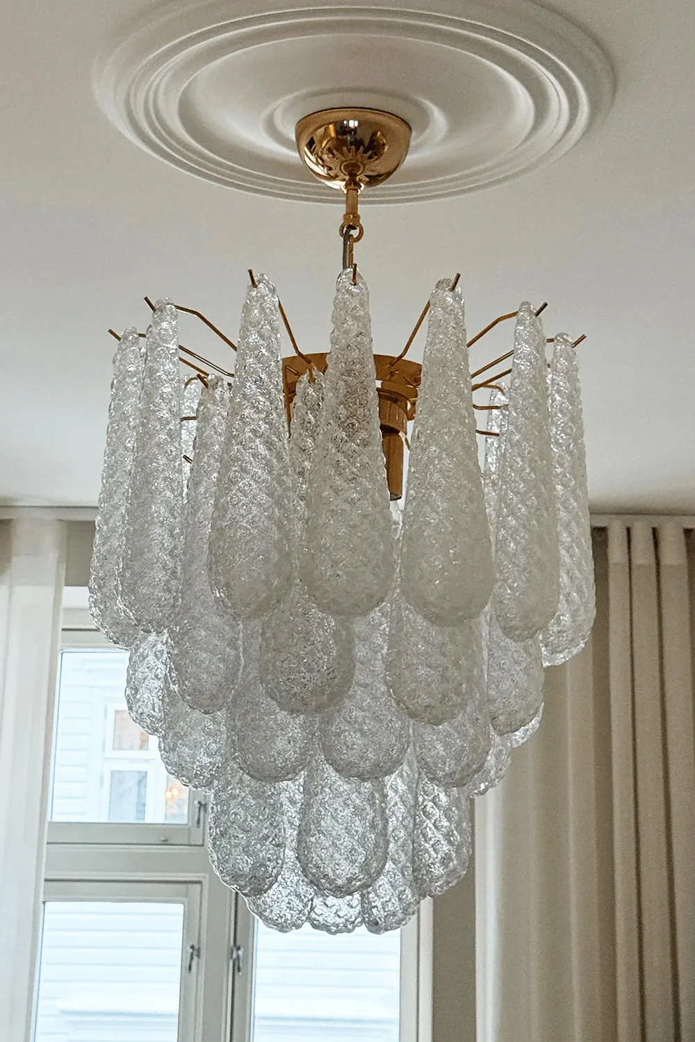 Water Drop Petal Art Glass Chandelier - Image 6
