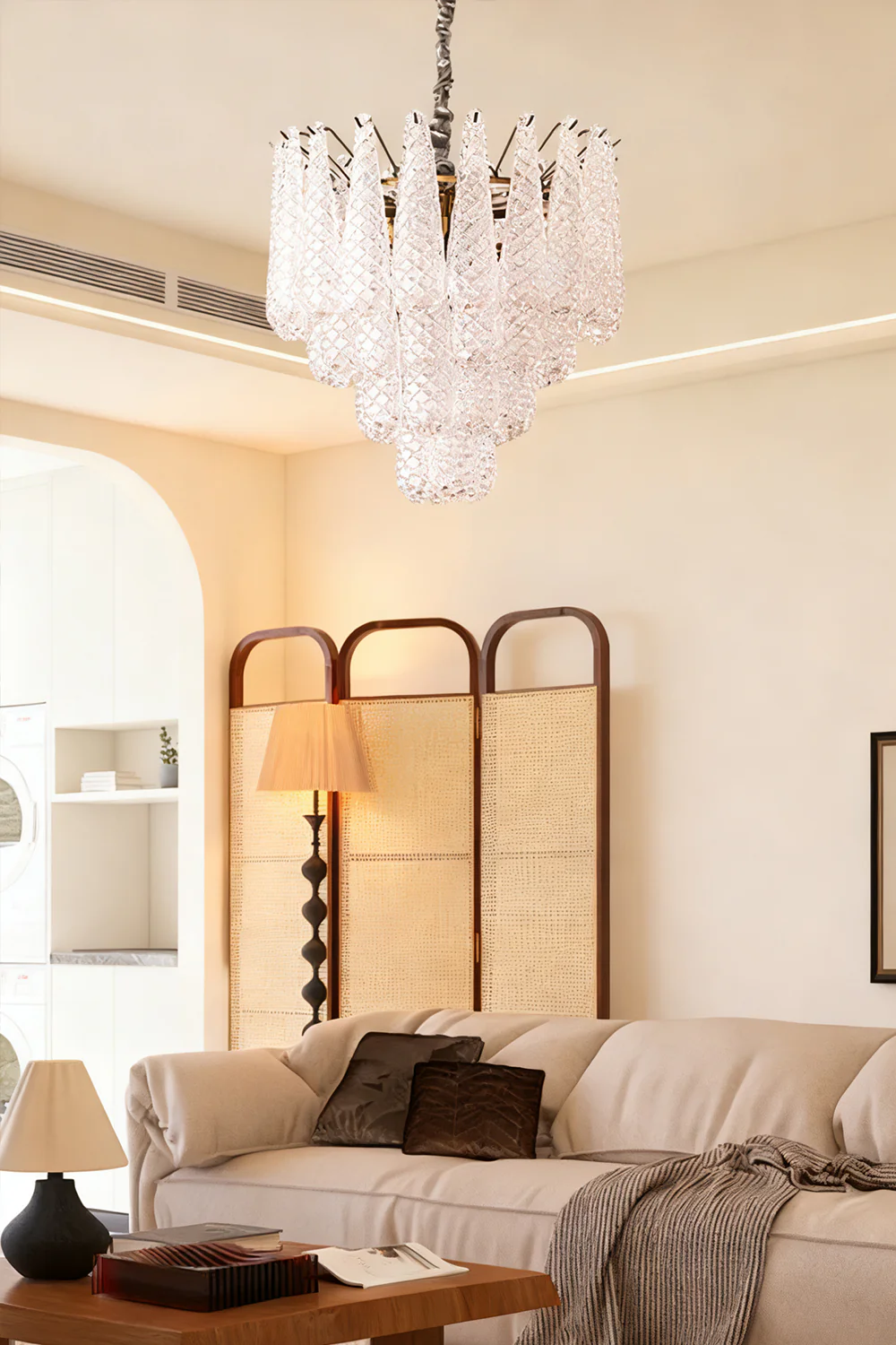 Water Drop Petal Art Glass Chandelier - Image 8