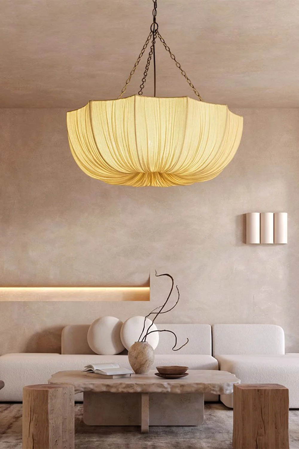 Wave Pleated Fabric Chandelier - Image 4