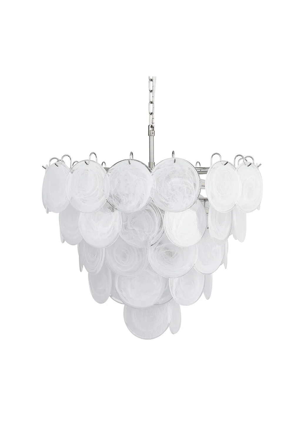 White Art Disc Glass Chandelier