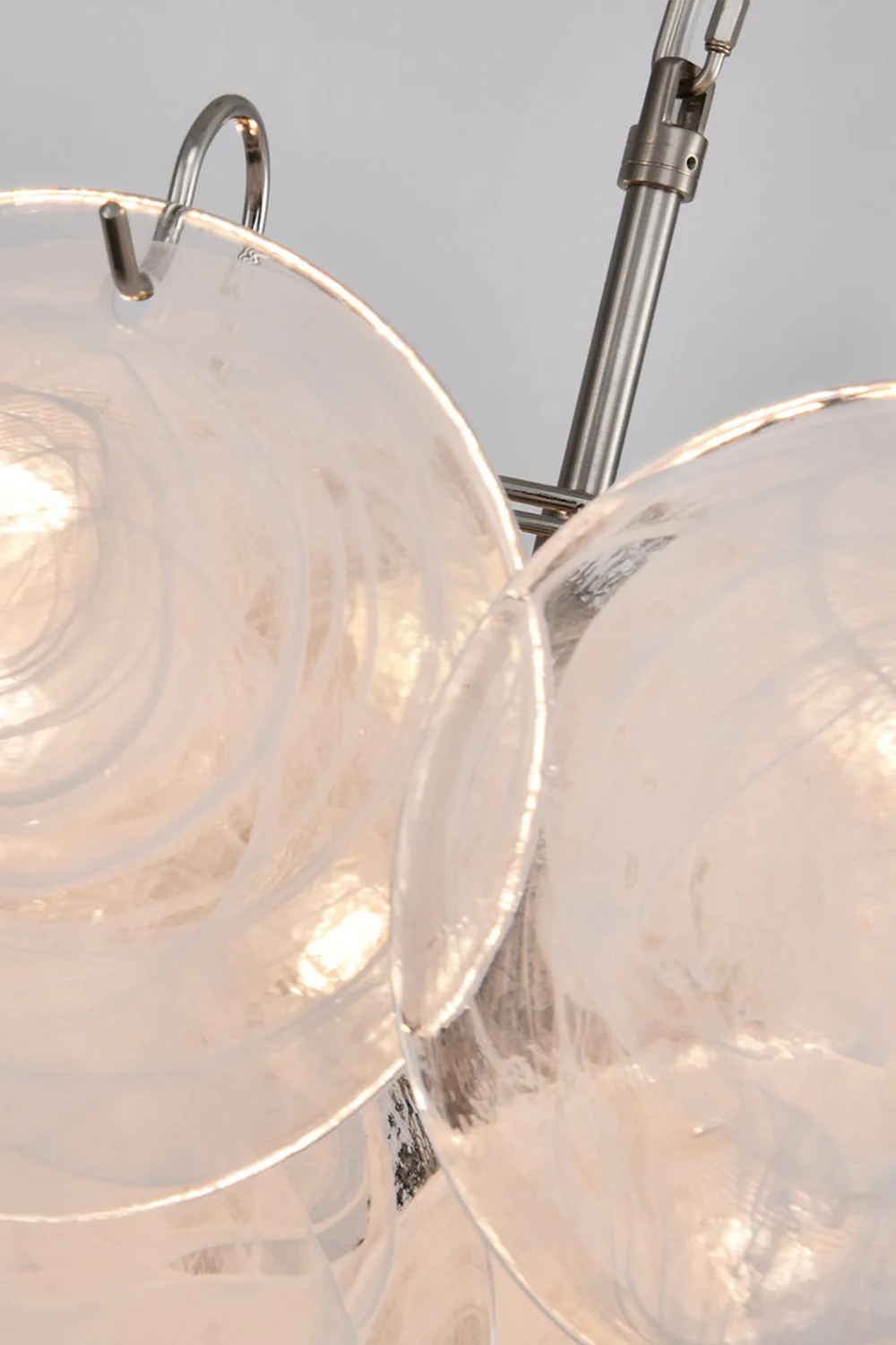 White Art Disc Glass Chandelier - Image 14