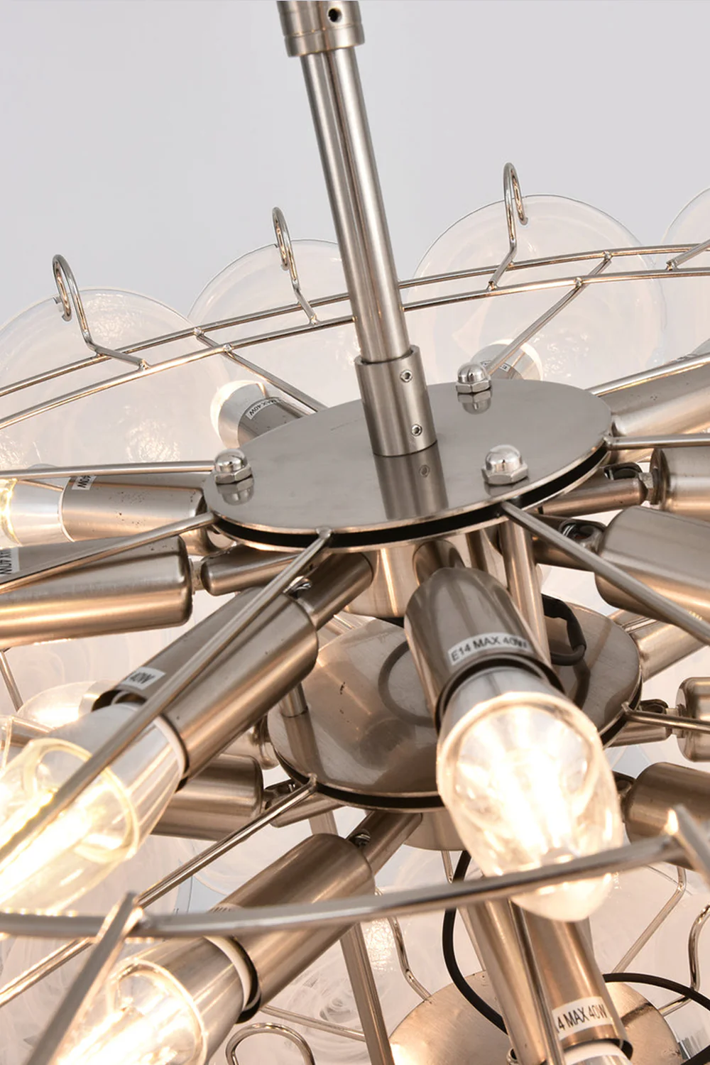 White Art Disc Glass Chandelier - Image 15