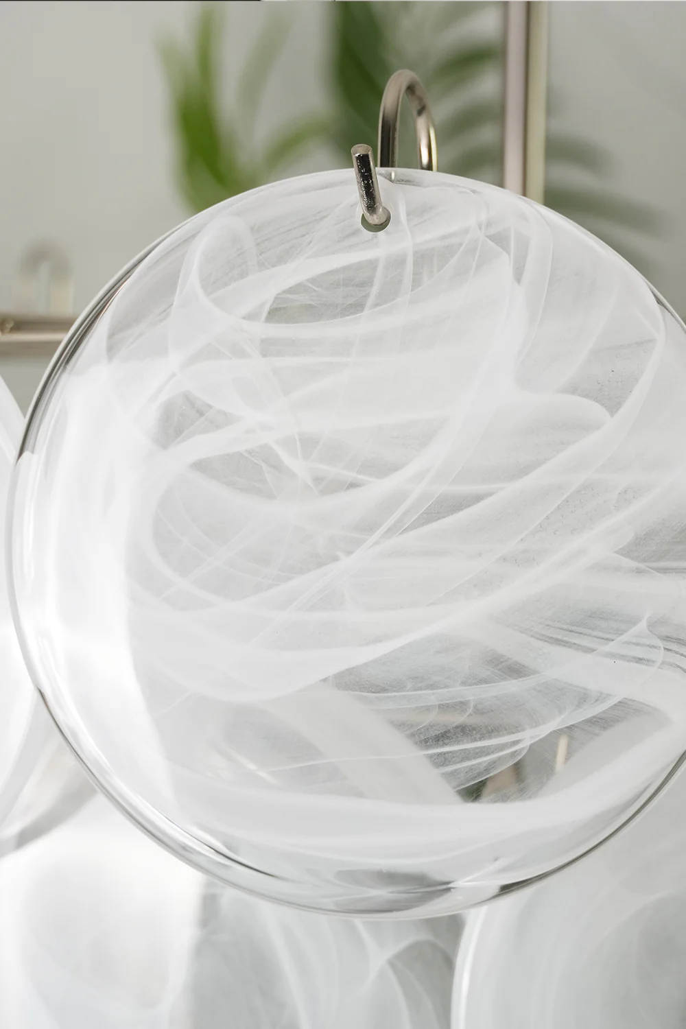 White Art Disc Glass Chandelier - Image 16