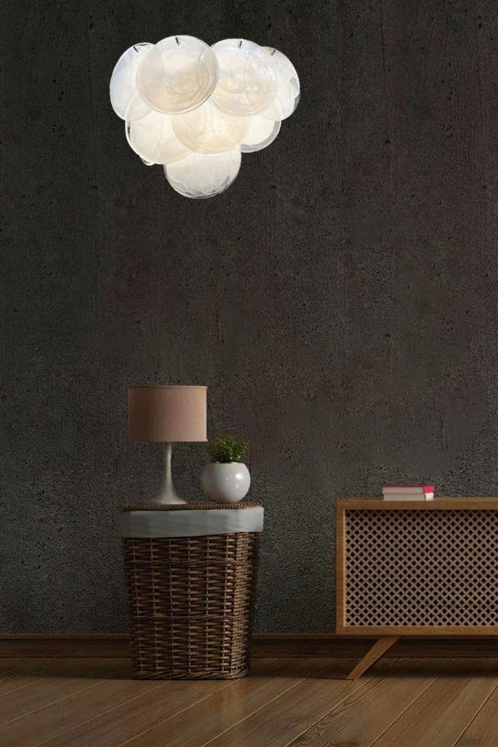 White Art Glass Discs Wall Lamp - Image 5